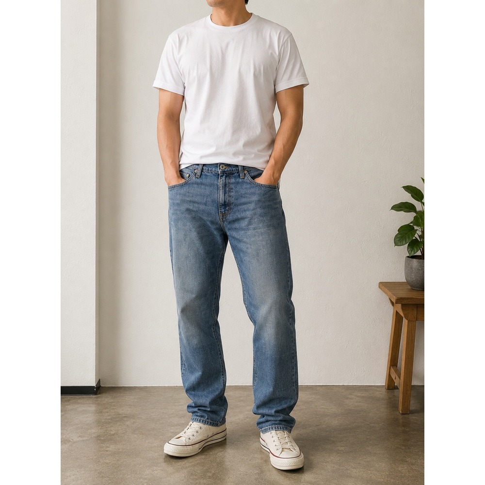 Big Star Denim Culture Mens Straight Leg Jeans Blue Slub Denim W33 L32